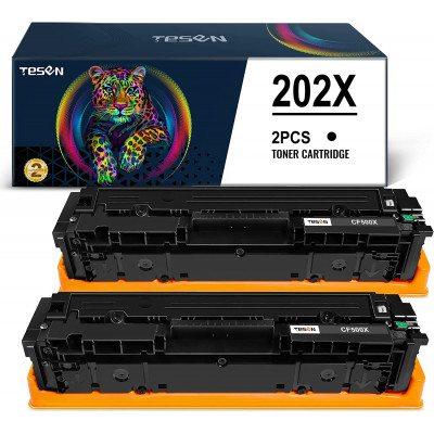TESEN 202X CF500X Compatible Toner Cartridge Replacement for HP 202X CF500X (2 Blacks)